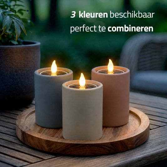 Solar led kaars met houder Lumi
