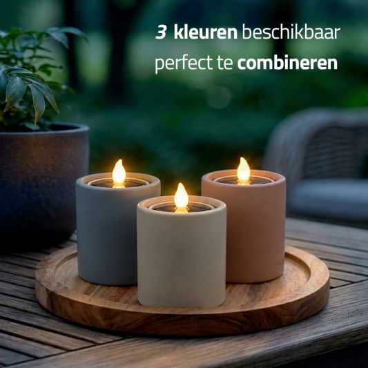 Solar led kaars met houder Lys