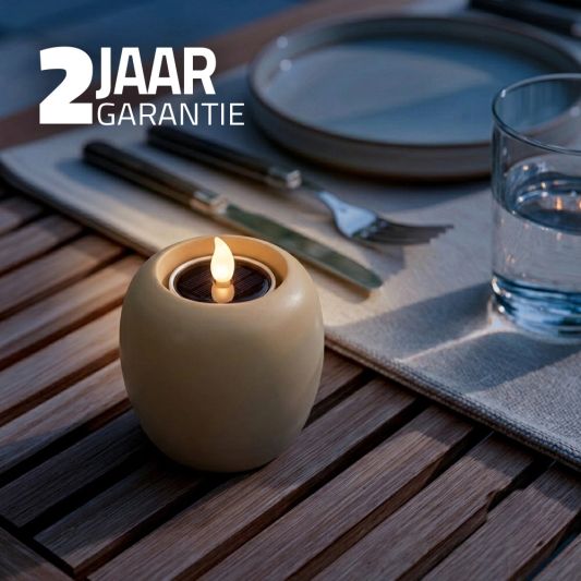 Solar led kaars met houder Vela
