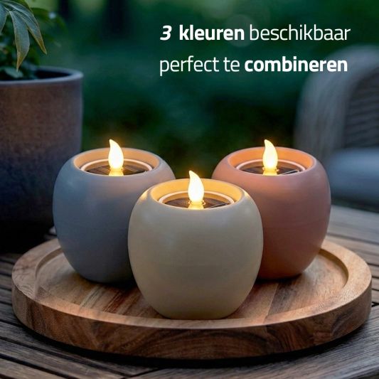 Solar led kaars met houder Vela