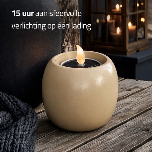 Solar led kaars met houder Vela