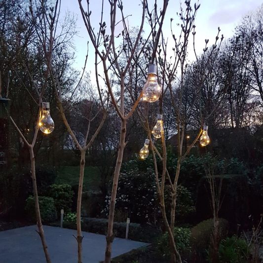 Solar LED lamp Eddy gloeilamp deco - set van 4 - op zonne energie