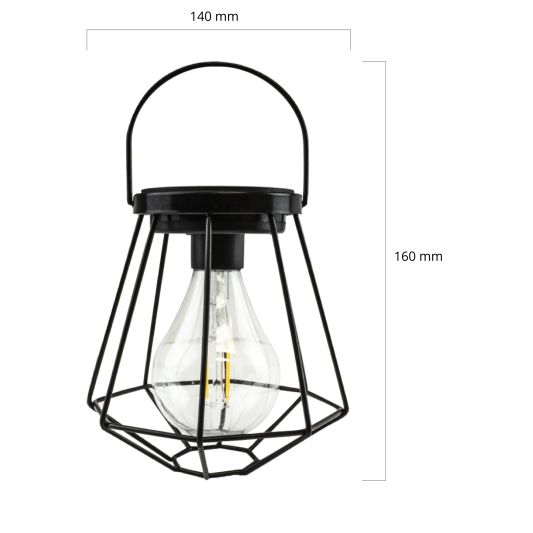 Solar LED lamp Vogue zwarte buitenlamp op zonne energie