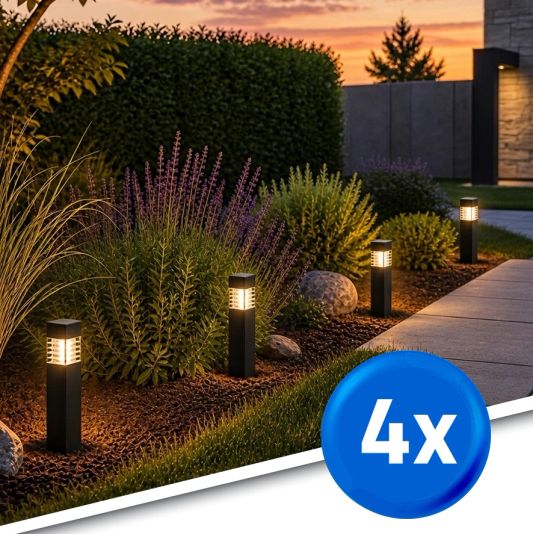 Solar LED priklamp Condor | Warm wit licht | Voordeelset van 4 stuks