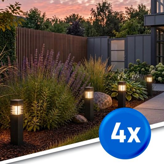 Solar LED priklamp Condor | Warm wit licht | Voordeelset van 4 stuks