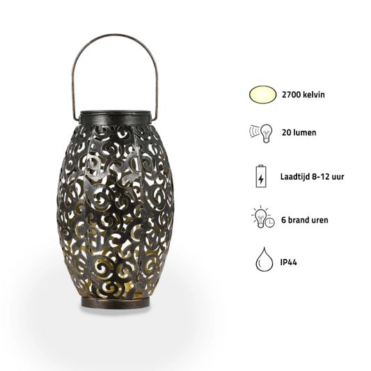 Solar LED tafellamp Agadir op zonne-energie met mooi lichteffect