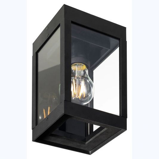 Solar LED wandlamp Cube met filament led lamp