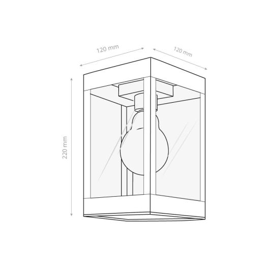 Solar LED wandlamp Cube met filament led lamp