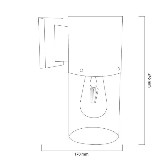 Solar LED wandlamp Fedde op zonne energie - Met filament lamp