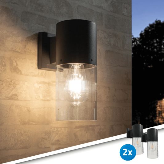 Solar LED wandlamp Fedde op zonne energie - Met filament lamp - Voordeelset van 2 stuks