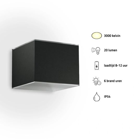 Solar LED wandlamp op zonne energie Sven recht