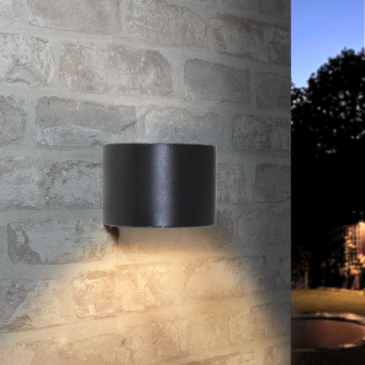 Solar LED wandlamp op zonne energie Sven rond - Voordeelset van 2 stuks