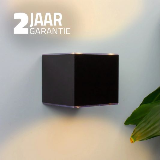 Solar LED wandlamp up downlight Emme recht - Voordeelset van 2 stuks