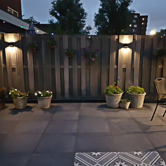 Solar LED wandlamp up downlight Emme rond - Voordeelset van 2 stuks