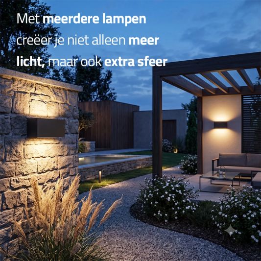 Solar LED wandlamp up downlight Olaf - voordeelset van 3