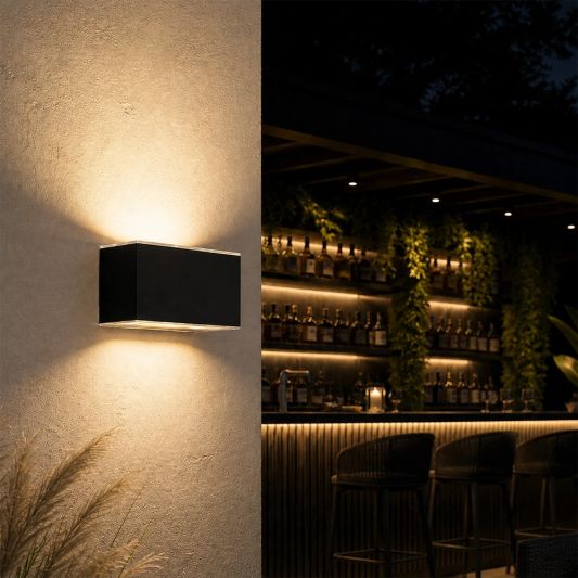 Solar LED wandlamp up downlight Olaf - voordeelset van 4