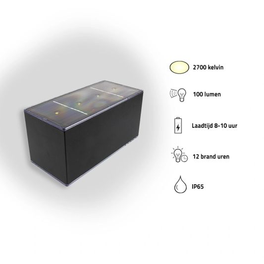 Solar LED wandlamp up downlight Olaf