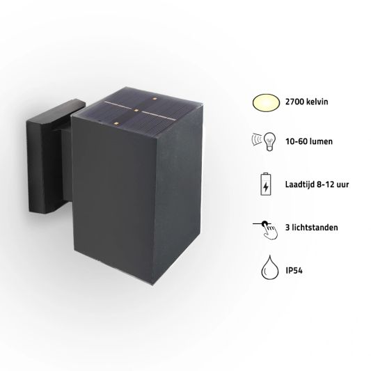 Solar LED wandlamp up downlight Sverre recht