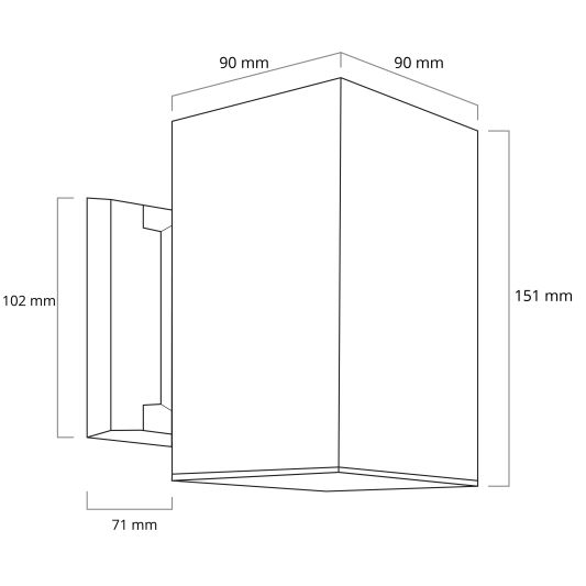 Solar LED wandlamp up downlight Sverre recht