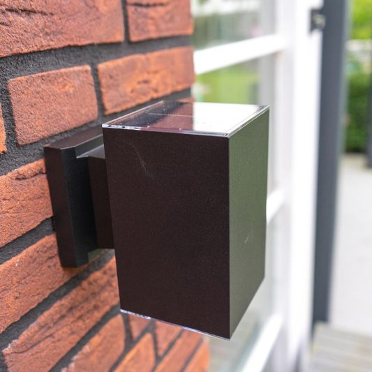 Solar LED wandlamp up downlight Sverre recht - Voordeelset van 2 stuks