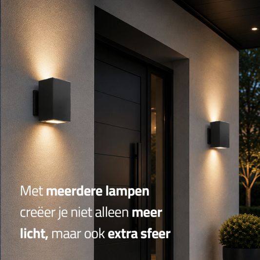 Solar LED wandlamp up downlight Sverre recht - XL versie - extra groot