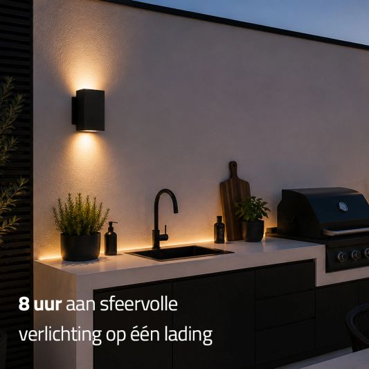Solar LED wandlamp up downlight Sverre recht - XL versie - extra groot