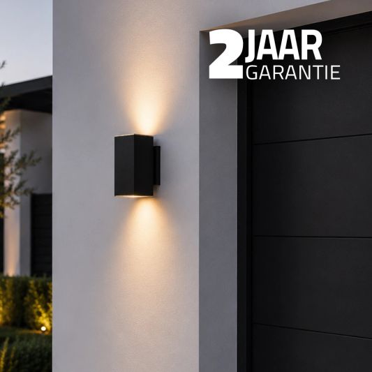 Solar LED wandlamp up downlight Sverre recht - XL versie - extra groot - set van 2