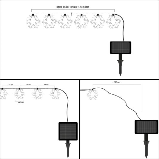 Solar lichtslinger Blitzen sneeuwvlokjes 20 leds