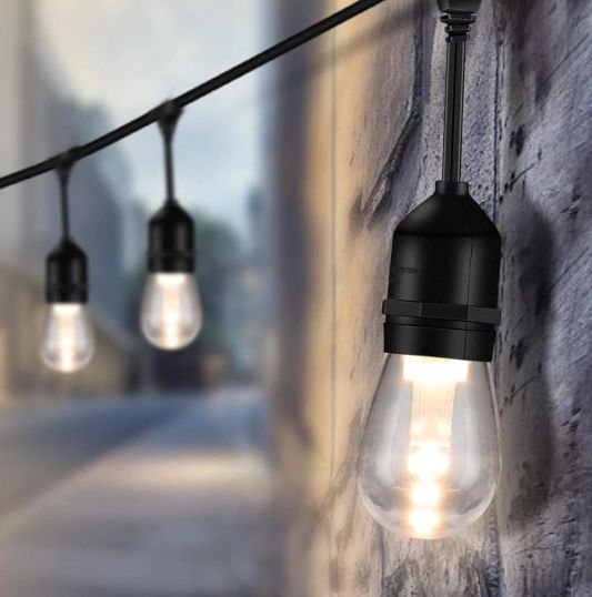 Solar lichtslinger Chain met 30 warm witte led filament lampen