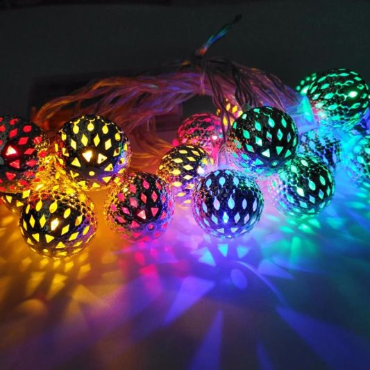 Solar lichtslinger Marrakech met 20 multicolor led lampen