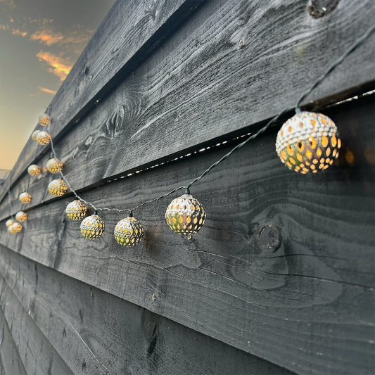 Solar lichtslinger Marrakech met 20 warm witte led lampen