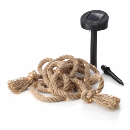 Solar Kerstslinger Manilla met 60 warm witte leds - Voordeelset 2 stuks