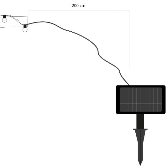 Solar lichtsnoer Manilla met 60 warm witte leds - 4,5 meter