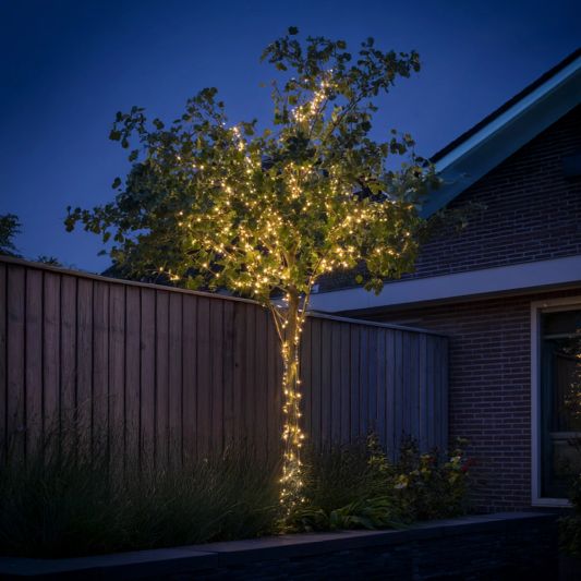 Solar lichtsnoer Twinkle met 300 leds in koperdraad