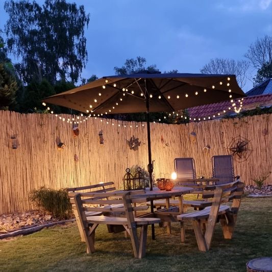 Solar lichtslinger Bubble met 50 warm witte led lampen