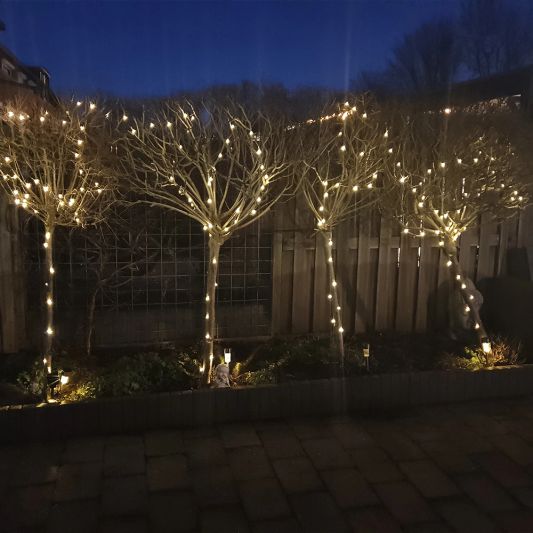 Solar lichtsnoer Twinkle met 100 leds in koperdraad