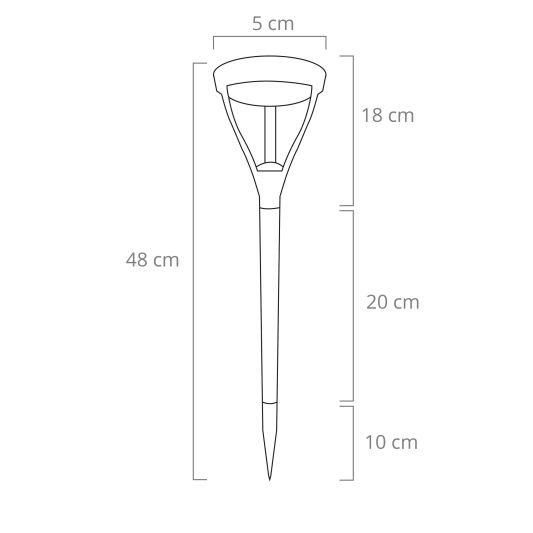 Solar priklamp Birdie zwart met warm wit licht