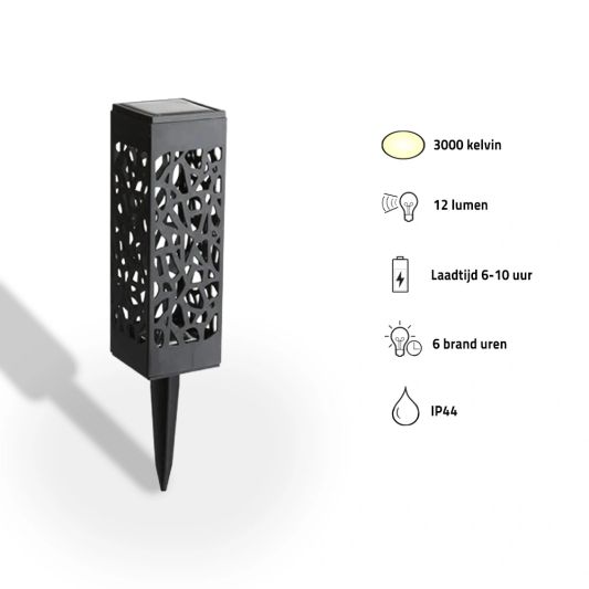 Solar priklamp Bogey met warm wit licht voordeelset van 4