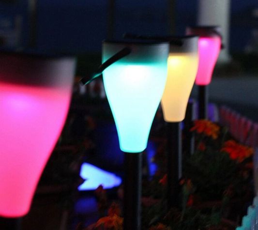 Solar priklamp en hanglamp Zwart multicolor RGB op zonne energie 6 stuks