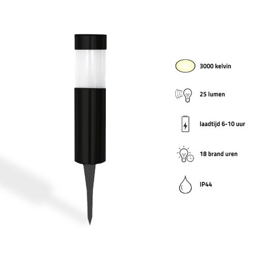 Solar priklamp Lucifer zwart padverlichting op zonne-energie (2 stuks)