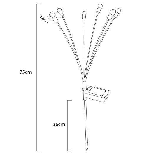 Solar priklamp Miami met warm wit licht - Set van 2