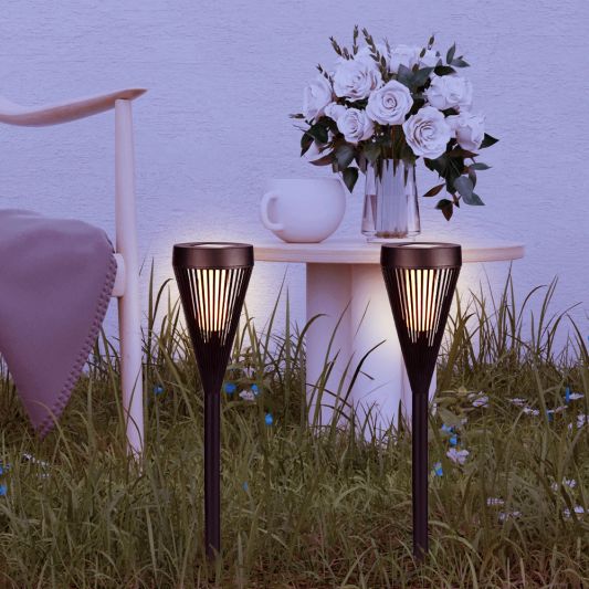Solar priklamp Norah met vlameffect - Set van 2 stuks