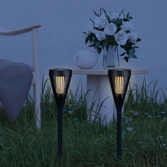 Solar priklamp Norah met vlameffect - Set van 4 stuks