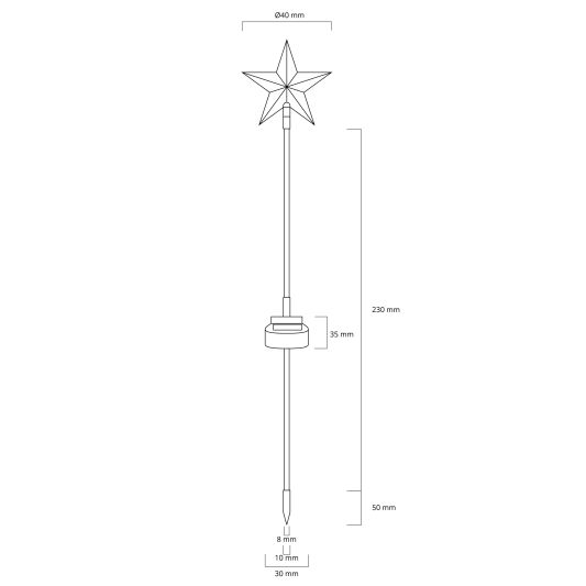 Solar priklamp Star ster grondspies