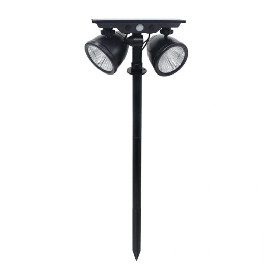 Solar priklamp Vision met twee spots en 5 lichtstanden - Set van 2