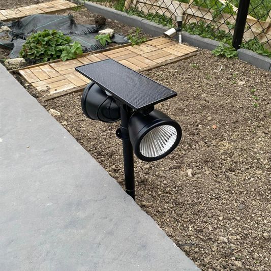 Solar priklamp Vision met twee spots en 5 lichtstanden