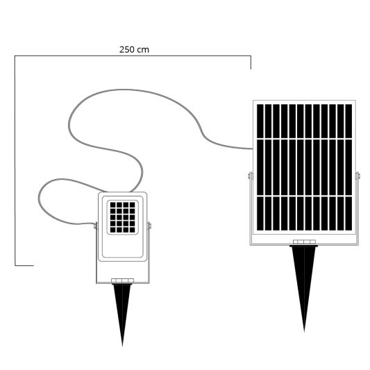 Solar RGBW multicolor breedstraler Rainbow met afstandsbediening