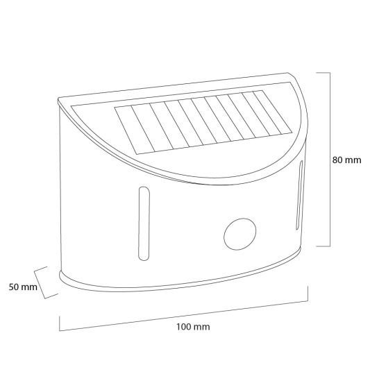 Solar RVS buitenlamp Glare met bewegingssensor - Moderne wandlamp op zonne-energie