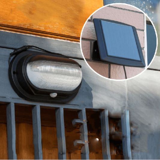 Solar sensorlamp Bullet met los solarpaneel zwart