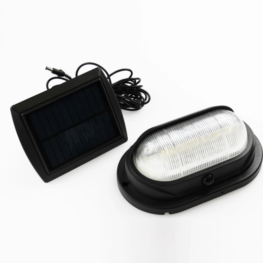 Solar sensorlamp Bullet met los solarpaneel zwart